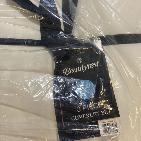 Beautyrest Polyester Charmeuse Ivory Full Queen Quilt Mini Set - Picture 7 of 7